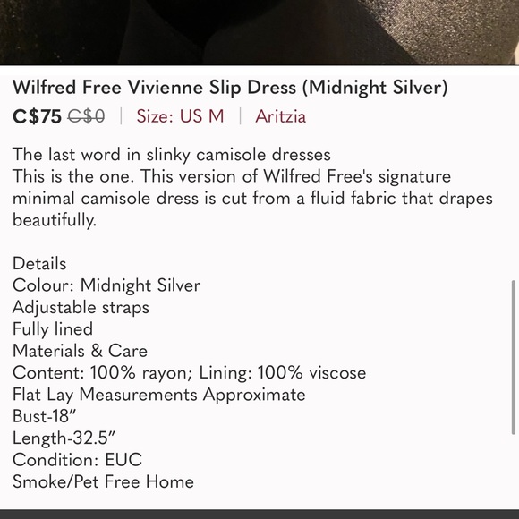 Wilfred Free Vivienne Slip Dress (Midnight Silver) - Picture 7 of 7